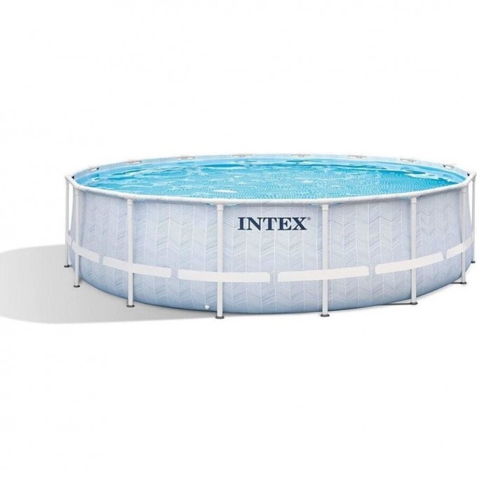 Каркасный бассейн INTEX CHEVRON PRISM FRAME 488х122см 19156л фильтр 5678л\ч лестница тент 26746