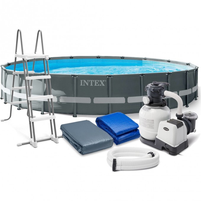 Каркасный бассейн INTEX ULTRA XTR FRAME 610 х 122 см, фильтр-насос, лестница, тент, подстилка 26334