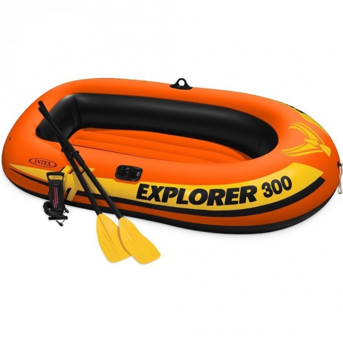 Лодка INTEX EXPLORER 300 , 211 х 117 х 41 см, 3 местная, вёсла+насос, до 186 кг 58332